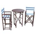 Bay Isle Home™ Waterford 3 Piece Bar Height Outdoor Dining Set Wood/Wicker/Rattan in Blue | 41 H x 29.5 W x 29.5 D in | Wayfair BYIL2448 45198301