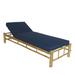 Bay Isle Home™ Irving Bamboo Adjustable Reclining Chaise Lounge w/ Cushion Wood/Solid Wood in Blue | 29.5 H x 29.5 W x 83.5 D in | Outdoor Furniture | Wayfair