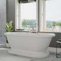 Cambridge Plumbing 60" x 29" Soaking Fiberglass Bathtub w/ Faucet Fiberglass/Acrylic in Gray | 23.75 H x 60 W in | Wayfair ADEP60-684D-PKG-CP-7DH