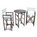 Bay Isle Home™ Waterford 3 Piece Bar Height Outdoor Dining Set Wood/Wicker/Rattan in Green | 41 H x 29.5 W x 29.5 D in | Wayfair BYIL2448 45198302