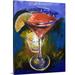 Winston Porter Anjola Pomegranate Martini by Michael Creese Painting Print on Canvas Canvas, in Blue/Green/Red | 30 H x 24 W x 1.25 D in | Wayfair