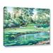 Charlton Home® 'The Water Trap' Painting Print on Wrapped Canvas in Blue/Brown/Green | 14 H x 18 W x 2 D in | Wayfair CHRL5247 40022606