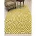 Yellow 93 x 0.5 in Area Rug - EORC Marla Geometric Handmade Tufted Wool Area Rug Wool | 93 W x 0.5 D in | Wayfair ME106YL8X10