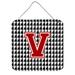 Caroline's Treasures Monogram Houndstooth by Denny Knight Graphic Art Plaque Metal in Black/Green/Red | 6 H x 6 W x 0.02 D in | Wayfair