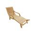 D-Art Collection Teak Chaise Lounge Wood/Solid Wood in Brown/White | 34 H x 24 W x 67 D in | Outdoor Furniture | Wayfair LGR 002