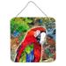 Caroline's Treasures Parrot Painting Print Plaque Metal in Blue/Green/Red | 6 H x 6 W x 0.02 D in | Wayfair 8606DS66