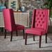 Darby Home Co Grosse Tufted Side Chair Wood/Upholste/Fabric in Red | 43.5 H x 21.25 W x 24.75 D in | Wayfair DBHM5665 42418852