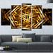 Design Art 'Fractal 3D ish Hexagon' 5 Piece Graphic Art on Wrapped Canvas Set Canvas in Yellow | 32 H x 60 W x 1 D in | Wayfair PT9290-373