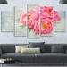 Design Art 'Pink Peony Flowers in Vase' 5 Piece Photographic Print on Wrapped Canvas Set Canvas in White | 32 H x 60 W x 1 D in | Wayfair
