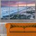 Design Art 'Sunset on Cape Trafalgar Beach' Graphic Art Multi-Piece Image on Wrapped Canvas in Blue/Gray | 28 H x 48 W x 1 D in | Wayfair