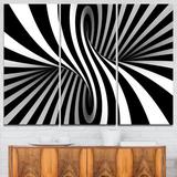 Design Art Black & White Spiral - 3 Piece Graphic Art on Wrapped Canvas Set Canvas in Black/White | 28 H x 36 W x 1 D in | Wayfair PT7155-3P
