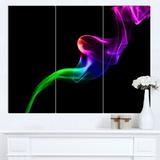 Design Art 'Colorful Fractal Fire Design on ' 3 Piece Graphic Art on Wrapped Canvas Set Canvas in Black | 28 H x 36 W x 1 D in | Wayfair PT14165-3P