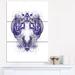 Design Art Dark Purple Fractal Flower Design - 3 Piece Graphic Art on Wrapped Canvas Set Canvas in Indigo | 36 H x 28 W x 1 D in | Wayfair