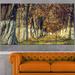 Design Art 'Colorful & Serene Autumn Forest' 4 Piece Photographic Print on Wrapped Canvas Set Canvas in Green | 28 H x 48 W x 1 D in | Wayfair