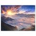 Design Art Bright Sun in Misty Mountains - Wrapped Canvas Photograph Print Canvas in Blue | 8 H x 12 W x 1 D in | Wayfair PT9582-12-8