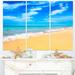 Design Art Blue Sandy Tropical Sea Beach - 3 Piece Graphic Art on Wrapped Canvas Set Canvas | 28 H x 36 W x 1 D in | Wayfair PT10754-3P