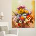 Design Art 'Hand-painted Bouquet of Flowers' Painting Print on Wrapped Canvas Metal in Yellow | 40 H x 30 W x 1 D in | Wayfair PT15057-30-40