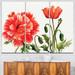 Design Art Poppies - 3 Piece Graphic Art on Wrapped Canvas Set Canvas in Red | 36 H x 28 W x 1 D in | Wayfair PT7452-3P