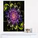 Design Art Ideal Digital Flower in Purple Yellow - 3 Piece Graphic Art on Wrapped Canvas Set Canvas in Indigo | 36 H x 28 W x 1 D in | Wayfair