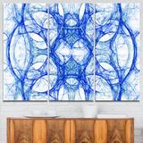 Design Art Head of Iron Knight - 3 Piece Graphic Art on Wrapped Canvas Set Canvas in Blue/White | 28 H x 36 W x 1 D in | Wayfair PT8031-3P