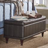 Andover Mills™ Klaus Faux Leather Flip Top Storage Bench Faux Leather/Wood/Upholstered/Leather in Brown | 18 H x 42 W x 17 D in | Wayfair