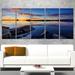 Design Art 'Beautiful Calm Water & Sunset' 5 Piece Photographic Print on Wrapped Canvas Set Canvas in Blue | 28 H x 60 W x 1 D in | Wayfair