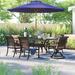 Sol 72 Outdoor™ Harland Rectangular 6 - Person 72" Long Aluminum Dining Set Metal in Brown | 72 W x 42 D in | Wayfair