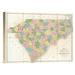 East Urban Home 'Map of North & South Carolina, 1839' Print on Canvas & Fabric in Green/Pink, Size 12.0 H x 16.0 W x 1.5 D in | Wayfair