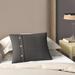 Eastern Accents Chalet Bozeman w/ Buttons Lumbar Pillow Cover & Insert Down/Feather/Cotton in Gray | 16 H x 22 W x 6 D in | Wayfair DPC-361-F