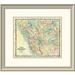 East Urban Home 'New Map of Central California, 1871' Framed Print Paper in Blue/Pink | 21 H x 24 W x 1.5 D in | Wayfair EASN4087 39507341