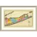 East Urban Home 'New York - Suffolk County, 1829' Framed Print Paper in Blue/Pink/Yellow | 30 H x 44 W x 1.5 D in | Wayfair EASN4357 39508305