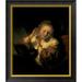 East Urban Home 'Young Woman Trying Earrings 1654' Framed Oil Painting Print Paper in Black/Brown | 14 H x 12 W x 1 D in | Wayfair