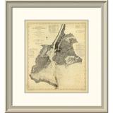 East Urban Home 'Coast Chart No. 20 New York Bay & Harbor, New York, 1866' Framed Print Paper in Gray | 24 H x 22 W x 1.5 D in | Wayfair