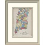 East Urban Home 'Map of the City of New York Showing Original High Water Line & the Location of Different Farms & Estates, 1853' Framed Print | Wayfair