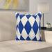 Ebern Designs Meehan Print Outdoor Geometric Square Pillow Cover & Insert Polyester/Polyfill blend in Blue | 20 H x 20 W x 7 D in | Wayfair