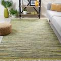 Green 96 x 0.25 in Area Rug - Ebern Designs Declan Hand-Knotted Light Area Rug Cotton | 96 W x 0.25 D in | Wayfair EBND7329 41037042