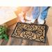 Evideco Sheltered Front Door Mat Sally Natural Braided Coir Coco Rubber Rug 24x16 Coir in Black/Brown | Wayfair 1401804