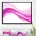 East Urban Home 'Abstract Pink Downward Waves' Framed Graphic Art Print on Wrapped Canvas Metal in Pink/White | 16 H x 32 W x 1 D in | Wayfair