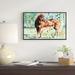 East Urban Home 'Mare & Foal Watercolor' Framed Oil Painting Print on Wrapped Canvas Metal in Brown/Green | 16 H x 32 W x 1 D in | Wayfair