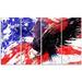 Design Art Metal 'American Bald Eagle' 4 Piece Graphic Art Set Metal in Black/Blue/Red | 28 H x 48 W x 1 D in | Wayfair MT2313-271