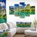 Design Art Metal 'Bright Day Mountain Lake' Photographic Print Metal in Blue/Green/White | 32 H x 60 W x 1 D in | Wayfair MT6735-373