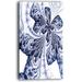 Design Art Symmetrical Tight Blue Fractal Flower Graphic Art on Wrapped Canvas Metal in Black/White | 32 H x 16 W x 1 D in | Wayfair PT12051-16-32