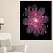 Design Art Shiny Light Pink Fractal Flower on Graphic Art on Wrapped Canvas in Black | 20 H x 12 W x 1 D in | Wayfair PT12176-12-20