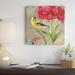 East Urban Home Winter Birds Series: Goldfinch I Painting Print on Wrapped Canvas in Brown/Green/White | 18 H x 18 W x 1.5 D in | Wayfair