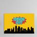 East Urban Home Comic Book Skyline Series: Kansas City Graphic Art on Wrapped Canvas in Black/Blue/Green | 18 H x 26 W x 1.5 D in | Wayfair