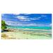 Design Art Tranquil Seychelles Tropical Beach Photographic Print on Wrapped Canvas Metal in Blue/Green | 20 H x 40 W x 1 D in | Wayfair