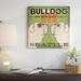 East Urban Home 'Bulldog Brewing' by Ryan Fowler Vintage Advertisement on Wrapped Canvas in Black/Brown/Green | 12 H x 12 W x 0.75 D in | Wayfair