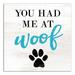 East Urban Home 'Had Me At Woof' Textual Art on Canvas in White | 30 H x 30 W x 1.25 D in | Wayfair ESUM1266 43171349