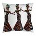 East Urban Home African Woman Native Costumes Square Pillow Cover Polyester | 18 H x 18 W x 2 D in | Wayfair ESUN9399 44270935