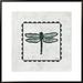 East Urban Home 'Dragonfly Stamp' Framed Print on Canvas in Black/Green/White | 47.6 H x 1.5 D in | Wayfair ETHG6731 45377035